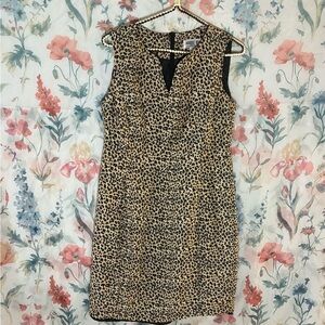 Vintage Robbie Bee Multicolored Sheath Dress Sleeveless V-Neck Midi